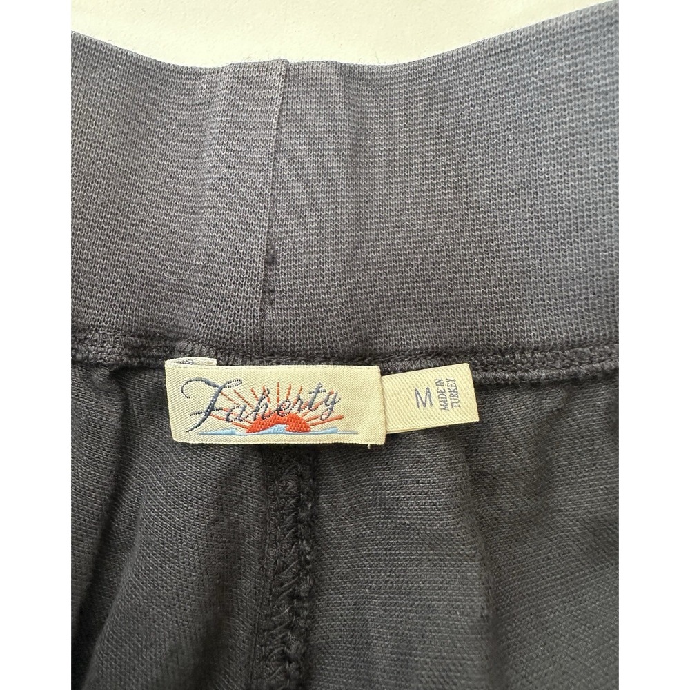 Faherty  Linen Blend Shorts Elastic Waist‎ Pull On Women's Medium Black Pockets - Picture 3 of 8